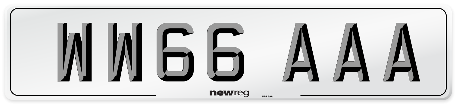 WW66 AAA Number Plate from New Reg